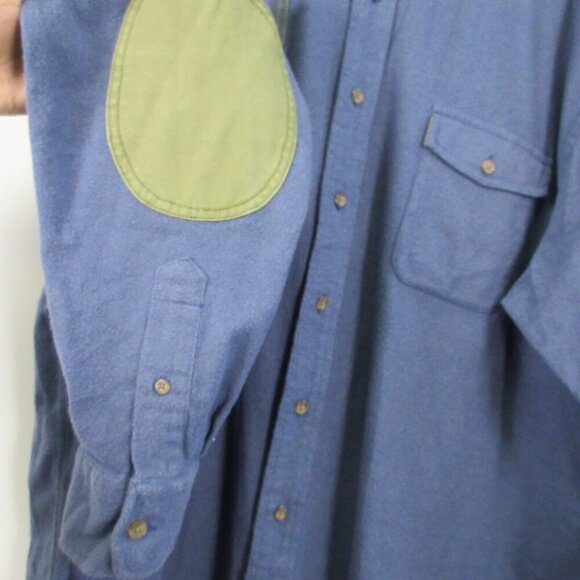 Vineyard Vines Crosby Flannel Shirt Men XXL Blue Button Down Elbow Patch 566 - Picture 7 of 10